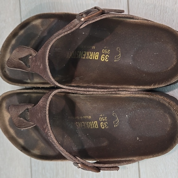 Birkenstock Women Gizeh Brown Sandals Slide Shoes Sz 39/8 Regular - Picture 6 of 10